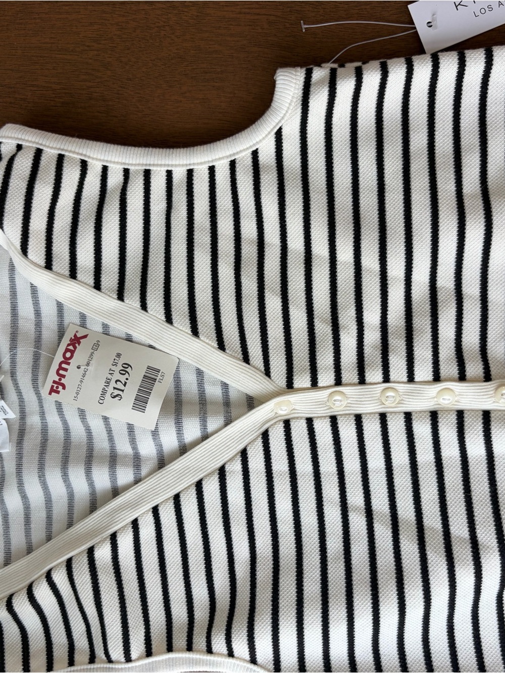 iris Black & White Striped Crop Top